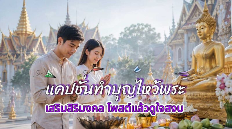 แคปชั่นทำบุญไหว้พระ เสริมสิริมงคล โพสต์แล้วดูใจสงบ